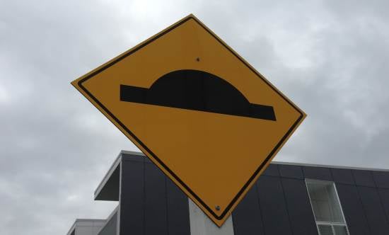 humps in the road sign