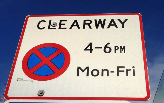 clearway sign