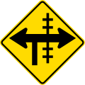 railway crossing on intersection to the right