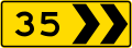 Advisory speed limit sign with chevrons