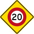 120px-New_Zealand_Permanent_Warning_-_Speed_Limit_Ahead_(20_kmh).svg