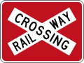 Crossbuck railway crossing sign