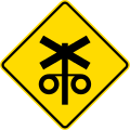 Railway crossbuck sign