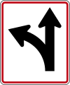 left turn or straight ahead sign