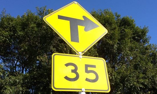 advisory speed sign