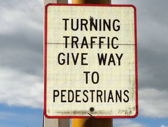 turning traffic give way to pedestrians 2