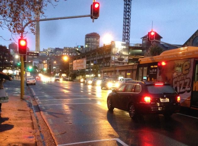 Wet night on Victoria Street, Auckland