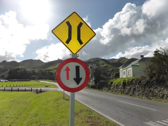 one-way bridge sign Coromandel