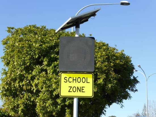 School zone speed limit sign