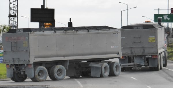 truck trailer with covered load