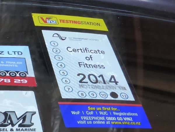 certificate of fitness sticker