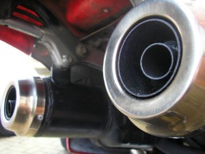 motorbike twin exhaust