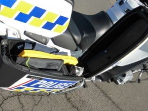police motorbike pannier open