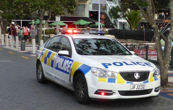 police car lights on front