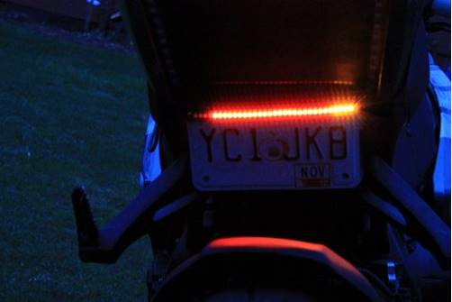 motorbike safety numberplate light