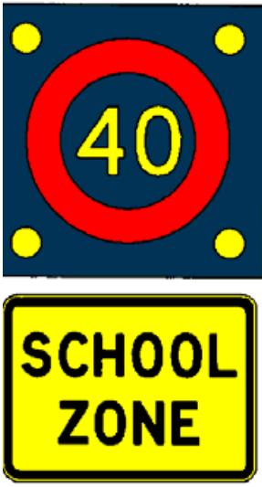 school zone 40 sign variable