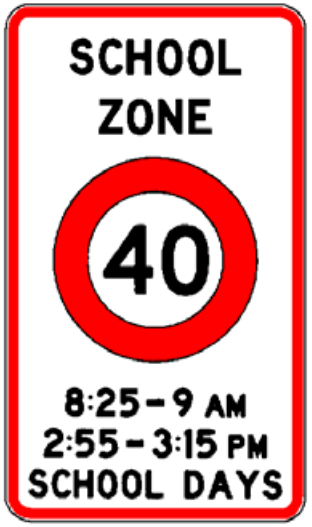 Permanent school zone sign