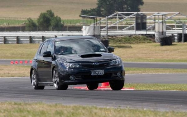 Me driving a Subaru around Taupo at a press event. This car would have been sold to the general public