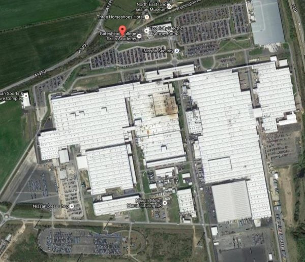 This Nissan plant in Sunderland, UK, is huge, and the car parks where the vehicles are driven to are over a kilometre away