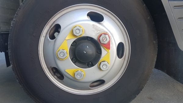 red wheel nut indicator