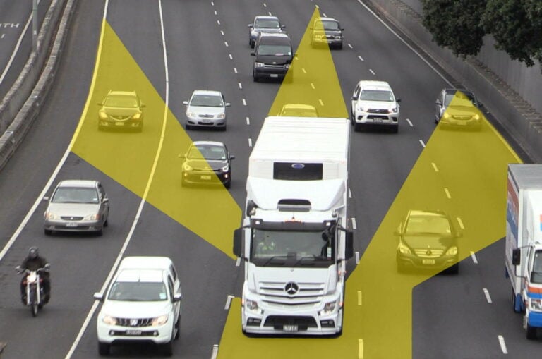 Where are blind spots on trucks and buses? Driving Tests Resources