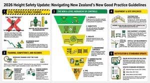Infographic with working at height updates in the 2026 Good Practice Guide from WorkSafe